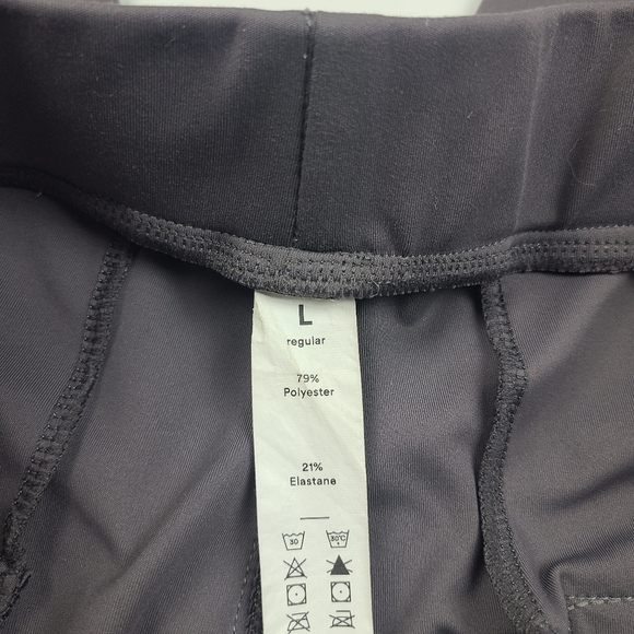 Women’s sz Large Charcoal Gray Wide Leg Pants Relaxed Fit Career Casual Loose - Picture 6 of 12